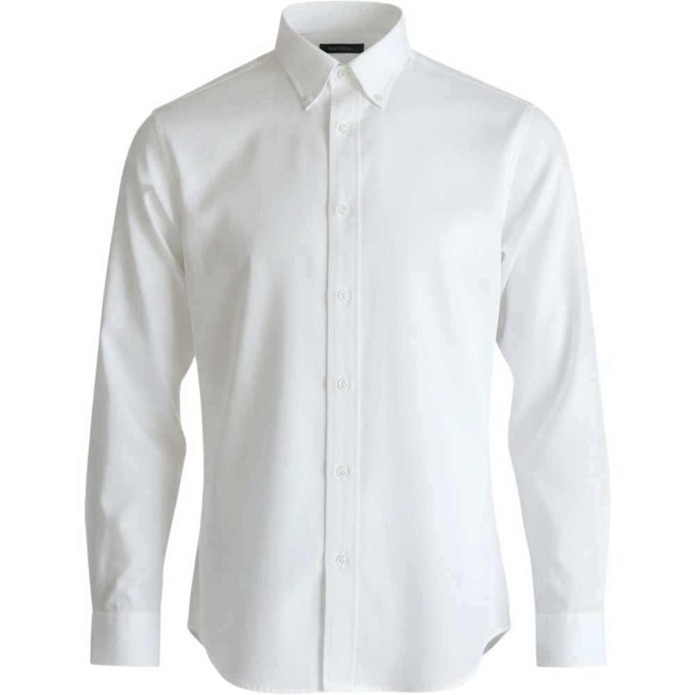 Lands' End Dress Shirt Mens L White Button Down Oxford Long Sleeve Classic